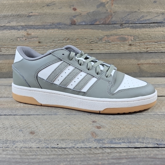 Adidas Men's Break Start Sportswear Athletic Shoes Green Pebble Chalk White - Picture 2 of 10